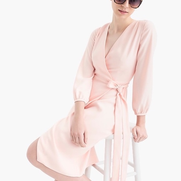 J. Crew crepe light pink wrap dress. NWOT - Picture 1 of 5
